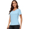 image:imageWiWi Viscose from Bamboo Pajama Tops for Women Super Soft Short Sleeve Tee V Neck Sleep Cooling TShirt Pjs Sleepwear SXXLApale Blue