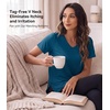 image:imageWiWi Viscose from Bamboo Pajama Tops for Women Super Soft Short Sleeve Tee V Neck Sleep Cooling TShirt Pjs Sleepwear SXXLApeacock Blue