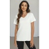image:imageWiWi Viscose from Bamboo Pajama Tops for Women Super Soft Short Sleeve Tee V Neck Sleep Cooling TShirt Pjs Sleepwear SXXLAraw White