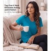 image:imageWiWi Viscose from Bamboo Pajama Tops for Women Super Soft Short Sleeve Tee V Neck Sleep Cooling TShirt Pjs Sleepwear SXXLAteal Blue