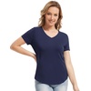image:imageWiWi Viscose from Bamboo Pajama Tops for Women Super Soft Short Sleeve Tee V Neck Sleep Cooling TShirt Pjs Sleepwear SXXLBnavy