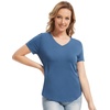 image:imageWiWi Viscose from Bamboo Pajama Tops for Women Super Soft Short Sleeve Tee V Neck Sleep Cooling TShirt Pjs Sleepwear SXXLBprussian Blue