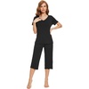 image:imageWiWi Viscose from Bamboo Pajamas Set for Women Summer Sleepwear Pjs Comfy Short Sleeve Tops Capri Pants Sets SXXLAblack
