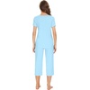 image:imageWiWi Viscose from Bamboo Pajamas Set for Women Summer Sleepwear Pjs Comfy Short Sleeve Tops Capri Pants Sets SXXLBpale Blue
