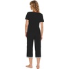 image:imageWiWi Viscose from Bamboo Pajamas Set for Women Summer Sleepwear Pjs Comfy Short Sleeve Tops Capri Pants Sets SXXLCblack