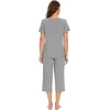 image:imageWiWi Viscose from Bamboo Pajamas Set for Women Summer Sleepwear Pjs Comfy Short Sleeve Tops Capri Pants Sets SXXLCheather Grey
