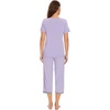 image:imageWiWi Viscose from Bamboo Pajamas Set for Women Summer Sleepwear Pjs Comfy Short Sleeve Tops Capri Pants Sets SXXLCtaro Purple