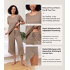 image:imageWiWi Viscose from Bamboo Pajamas Set for Women Summer Sleepwear Pjs Comfy Short Sleeve Tops Capri Pants Sets SXXLDcamel
