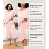 image:imageWiWi Viscose from Bamboo Pajamas Set for Women Summer Sleepwear Pjs Comfy Short Sleeve Tops Capri Pants Sets SXXLDcream Pink