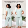 image:imageWiWi Viscose from Bamboo Pajamas Set for Women Summer Sleepwear Pjs Comfy Short Sleeve Tops Capri Pants Sets SXXLDlight Green