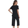 image:imageWiWi Viscose from Bamboo Pajamas Set for Women Summer Sleepwear Pjs Comfy Short Sleeve Tops Capri Pants Sets SXXLEblack
