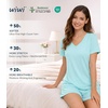 image:imageWiWi Viscose from Bamboo Pajamas Set for Women Super Soft Short Sleeve Cooling Summer Plus Size Pjs Sets Sleepwear S4XAaqua