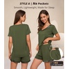 image:imageWiWi Viscose from Bamboo Pajamas Set for Women Super Soft Short Sleeve Cooling Summer Plus Size Pjs Sets Sleepwear S4XAarmy Green