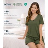 image:imageWiWi Viscose from Bamboo Pajamas Set for Women Super Soft Short Sleeve Cooling Summer Plus Size Pjs Sets Sleepwear S4XAarmy Green