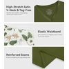 image:imageWiWi Viscose from Bamboo Pajamas Set for Women Super Soft Short Sleeve Cooling Summer Plus Size Pjs Sets Sleepwear S4XAarmy Green Flower