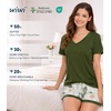 image:imageWiWi Viscose from Bamboo Pajamas Set for Women Super Soft Short Sleeve Cooling Summer Plus Size Pjs Sets Sleepwear S4XAarmy Green Flower