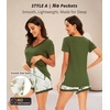 image:imageWiWi Viscose from Bamboo Pajamas Set for Women Super Soft Short Sleeve Cooling Summer Plus Size Pjs Sets Sleepwear S4XAarmy Green Flower
