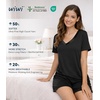 image:imageWiWi Viscose from Bamboo Pajamas Set for Women Super Soft Short Sleeve Cooling Summer Plus Size Pjs Sets Sleepwear S4XAblack