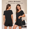 image:imageWiWi Viscose from Bamboo Pajamas Set for Women Super Soft Short Sleeve Cooling Summer Plus Size Pjs Sets Sleepwear S4XAblack