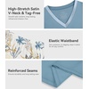 image:imageWiWi Viscose from Bamboo Pajamas Set for Women Super Soft Short Sleeve Cooling Summer Plus Size Pjs Sets Sleepwear S4XAblue Floral