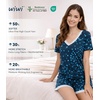 image:imageWiWi Viscose from Bamboo Pajamas Set for Women Super Soft Short Sleeve Cooling Summer Plus Size Pjs Sets Sleepwear S4XAblue Flowers