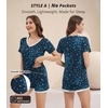 image:imageWiWi Viscose from Bamboo Pajamas Set for Women Super Soft Short Sleeve Cooling Summer Plus Size Pjs Sets Sleepwear S4XAblue Flowers