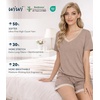 image:imageWiWi Viscose from Bamboo Pajamas Set for Women Super Soft Short Sleeve Cooling Summer Plus Size Pjs Sets Sleepwear S4XAcamel