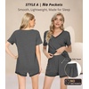 image:imageWiWi Viscose from Bamboo Pajamas Set for Women Super Soft Short Sleeve Cooling Summer Plus Size Pjs Sets Sleepwear S4XAcharcoal Heather