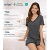 image:imageWiWi Viscose from Bamboo Pajamas Set for Women Super Soft Short Sleeve Cooling Summer Plus Size Pjs Sets Sleepwear S4XAcharcoal Heather