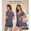 image:imageWiWi Viscose from Bamboo Pajamas Set for Women Super Soft Short Sleeve Cooling Summer Plus Size Pjs Sets Sleepwear S4XAdark Grey