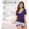 image:imageWiWi Viscose from Bamboo Pajamas Set for Women Super Soft Short Sleeve Cooling Summer Plus Size Pjs Sets Sleepwear S4XAdark Purpledark Purple Dots