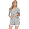 image:imageWiWi Viscose from Bamboo Pajamas Set for Women Super Soft Short Sleeve Cooling Summer Plus Size Pjs Sets Sleepwear S4XAheather Grey