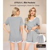 image:imageWiWi Viscose from Bamboo Pajamas Set for Women Super Soft Short Sleeve Cooling Summer Plus Size Pjs Sets Sleepwear S4XAheather Grey