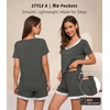 image:imageWiWi Viscose from Bamboo Pajamas Set for Women Super Soft Short Sleeve Cooling Summer Plus Size Pjs Sets Sleepwear S4XAiron Grey