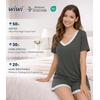 image:imageWiWi Viscose from Bamboo Pajamas Set for Women Super Soft Short Sleeve Cooling Summer Plus Size Pjs Sets Sleepwear S4XAiron Grey