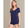 image:imageWiWi Viscose from Bamboo Pajamas Set for Women Super Soft Short Sleeve Cooling Summer Plus Size Pjs Sets Sleepwear S4XAnavy