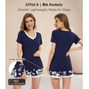 image:imageWiWi Viscose from Bamboo Pajamas Set for Women Super Soft Short Sleeve Cooling Summer Plus Size Pjs Sets Sleepwear S4XAnavy Floral