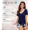 image:imageWiWi Viscose from Bamboo Pajamas Set for Women Super Soft Short Sleeve Cooling Summer Plus Size Pjs Sets Sleepwear S4XAnavy Floral