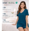 image:imageWiWi Viscose from Bamboo Pajamas Set for Women Super Soft Short Sleeve Cooling Summer Plus Size Pjs Sets Sleepwear S4XApeacock Blue