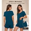 image:imageWiWi Viscose from Bamboo Pajamas Set for Women Super Soft Short Sleeve Cooling Summer Plus Size Pjs Sets Sleepwear S4XApeacock Blue