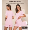 image:imageWiWi Viscose from Bamboo Pajamas Set for Women Super Soft Short Sleeve Cooling Summer Plus Size Pjs Sets Sleepwear S4XApink