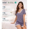 image:imageWiWi Viscose from Bamboo Pajamas Set for Women Super Soft Short Sleeve Cooling Summer Plus Size Pjs Sets Sleepwear S4XApurplish Grey