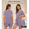 image:imageWiWi Viscose from Bamboo Pajamas Set for Women Super Soft Short Sleeve Cooling Summer Plus Size Pjs Sets Sleepwear S4XAviolet