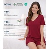 image:imageWiWi Viscose from Bamboo Pajamas Set for Women Super Soft Short Sleeve Cooling Summer Plus Size Pjs Sets Sleepwear S4XAwine