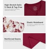 image:imageWiWi Viscose from Bamboo Pajamas Set for Women Super Soft Short Sleeve Cooling Summer Plus Size Pjs Sets Sleepwear S4XAwine Flower