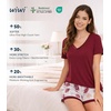image:imageWiWi Viscose from Bamboo Pajamas Set for Women Super Soft Short Sleeve Cooling Summer Plus Size Pjs Sets Sleepwear S4XAwine Flower
