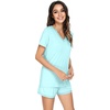 image:imageWiWi Viscose from Bamboo Pajamas Set for Women Super Soft Short Sleeve Cooling Summer Plus Size Pjs Sets Sleepwear S4XBaqua