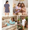 image:imageWiWi Viscose from Bamboo Pajamas Set for Women Super Soft Short Sleeve Cooling Summer Plus Size Pjs Sets Sleepwear S4XBblushpinkFloral