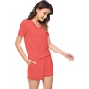 image:imageWiWi Viscose from Bamboo Pajamas Set for Women Super Soft Short Sleeve Cooling Summer Plus Size Pjs Sets Sleepwear S4XBcoral