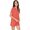 image:imageWiWi Viscose from Bamboo Pajamas Set for Women Super Soft Short Sleeve Cooling Summer Plus Size Pjs Sets Sleepwear S4XBcoral